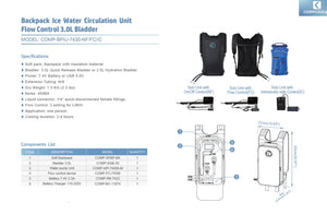 COMPCOOLER Backpack ICE Water Cooling System V-Neck Hoodie Vest 3.0 L Flow Control